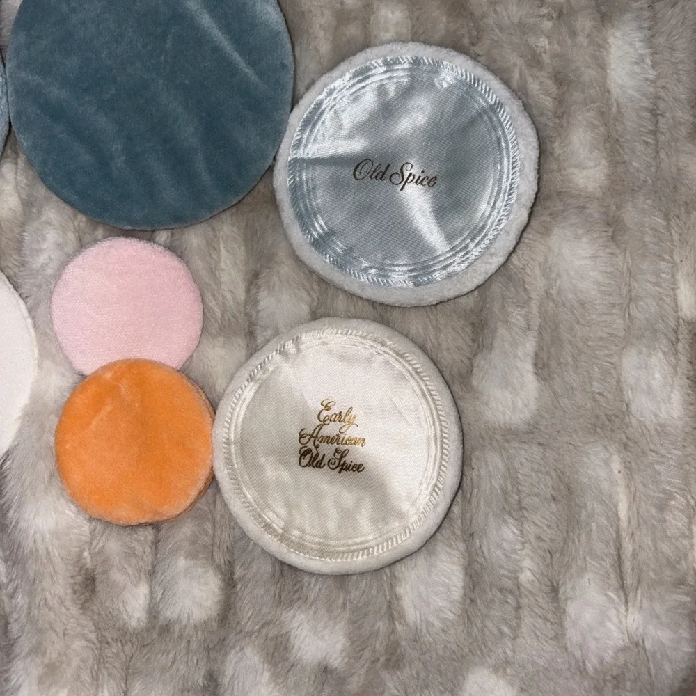 Lot Of Vintage Powder Puffs Cosmetic Pads Various Sizes and Colors